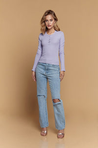 Lavender Thermal Long Sleeve Top