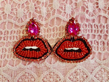 Load image into Gallery viewer, Beaded Kiss Statement Earrings
