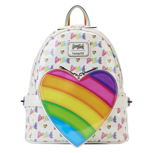 Lisa Frank Rainbow Heart Mini Backpack with Detachable Waist Bag