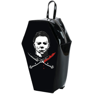 Michael Myers Crossed Knives Coffin Backpack
