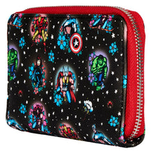 Load image into Gallery viewer, Avengers Floral Tattoo Zip Around Wallet
