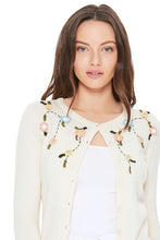 Load image into Gallery viewer, Beige Embroidered Flower Cardigan
