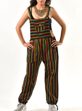 Load image into Gallery viewer, Marley Rasta Striped Overalls
