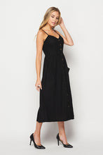 Load image into Gallery viewer, Black Button Up Sun Dress
