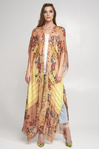 Mauve Ombre Softness Blooms Kimono