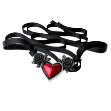 Load image into Gallery viewer, Blood Heart Ribbon Choker Necklace
