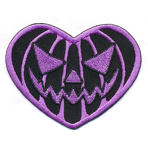 Purple Pumpkin Heart Patch