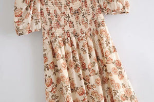 Peaches and Cream Floral Dress