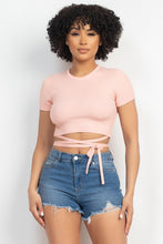 Load image into Gallery viewer, Peachy Pink Waist Tied Ribbon Top

