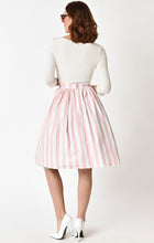 Load image into Gallery viewer, Pink and White Striped Swing Skirt
