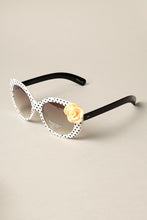 Load image into Gallery viewer, Modern Polka Dot Cat Eye with Flower Sunglasses
