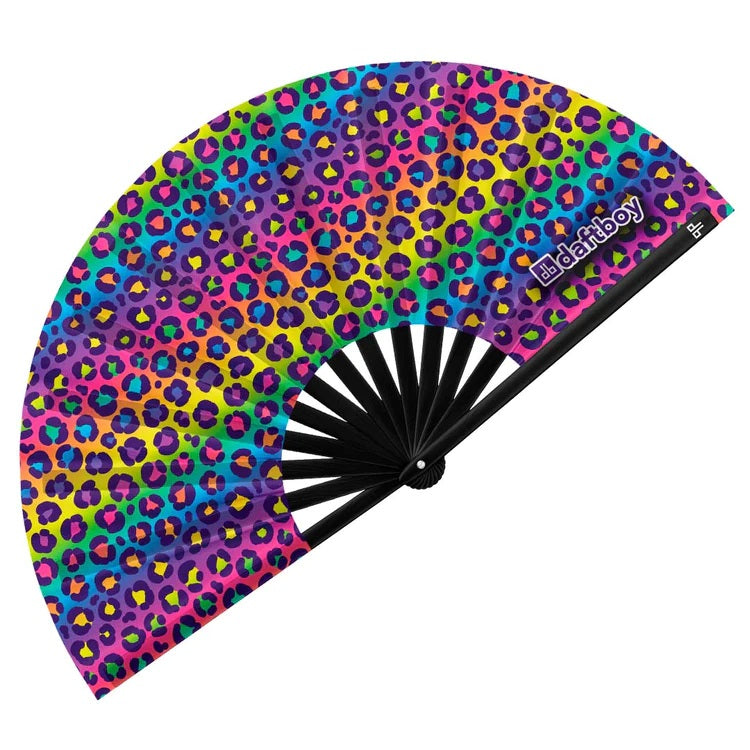Rainbow Leopard Xtra Large Hand Fan