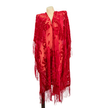 Load image into Gallery viewer, Eris Crimson Velvet Floral Burnout Kimono
