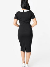 Load image into Gallery viewer, Black and White Collar Renata Pencil Dress
