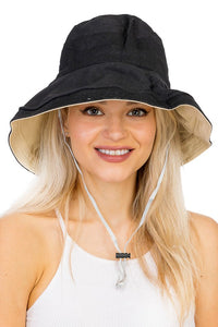 Black and Tan Reversible Bucket Hat