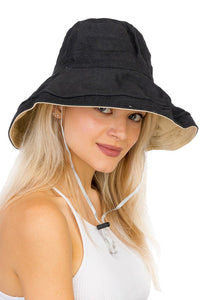 Black and Tan Reversible Bucket Hat