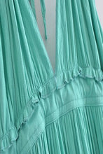 Load image into Gallery viewer, Teal and Mint Ruffle Tie Slip Dress
