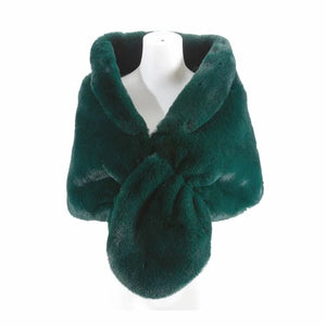 Emerald Green Luxe Faux Fur Shawl Wrap