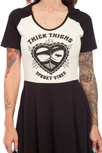 Load image into Gallery viewer, &quot;Thick Thighs, Spooky Vibes&quot; Raglan Skater Dress
