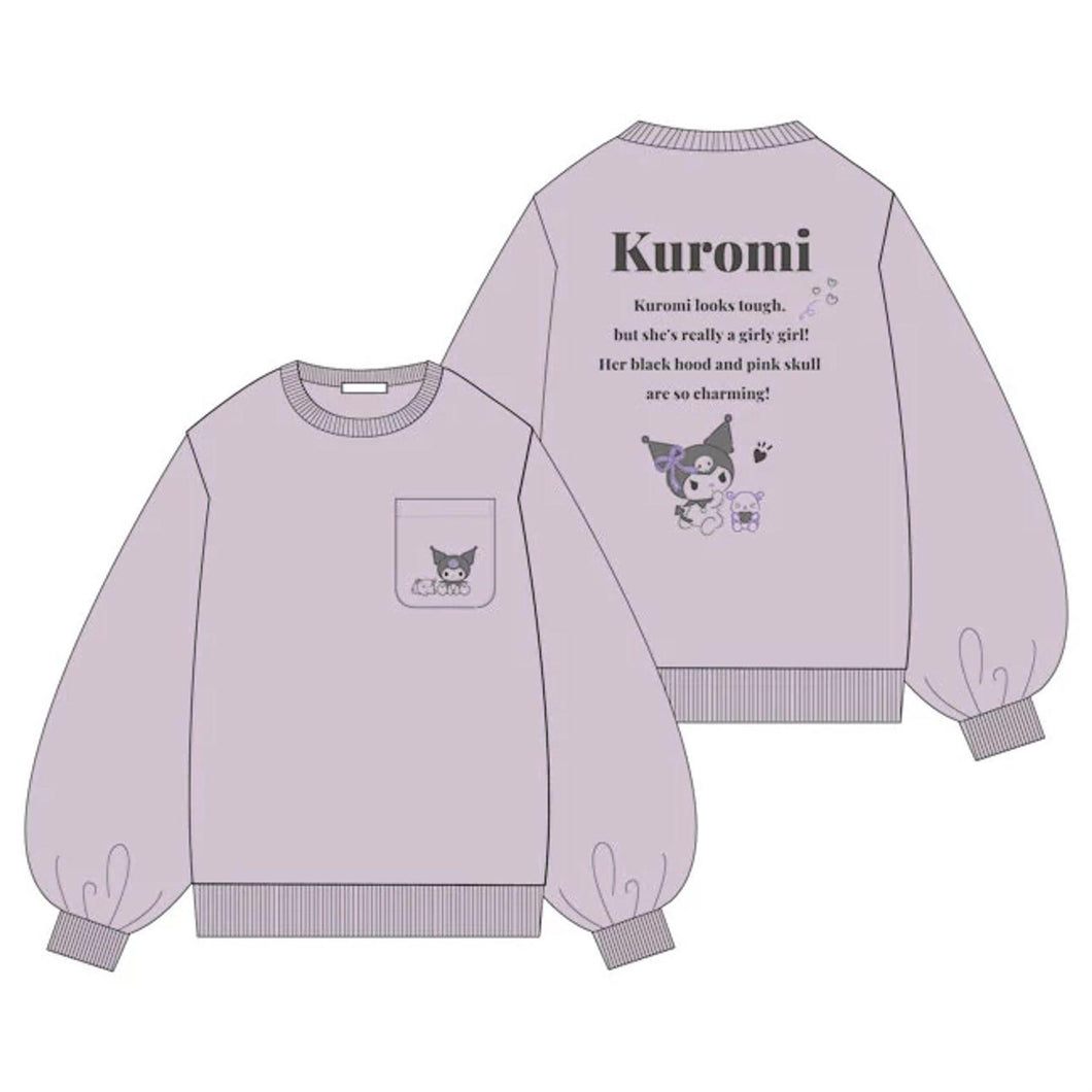 Kuromi Embroidered Pocket Sweatshirt