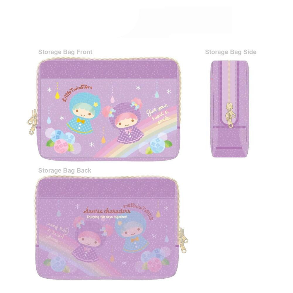 Little Twin Stars purple rainy day zipper pouch