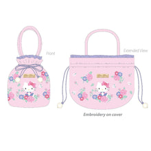 Load image into Gallery viewer, Hello Kitty Spring Florals Velveteen Drawstring Handbag
