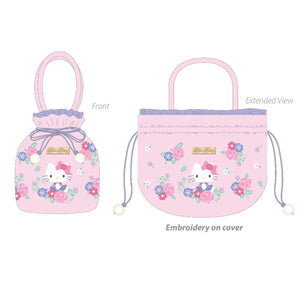 Hello Kitty Spring Florals Velveteen Drawstring Handbag