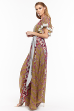 Load image into Gallery viewer, Mustard and Fuchsia Floral Safari Babe Maxi Dress
