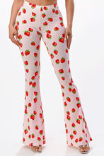 Load image into Gallery viewer, Pink Strawberry Flared Legging Pants
