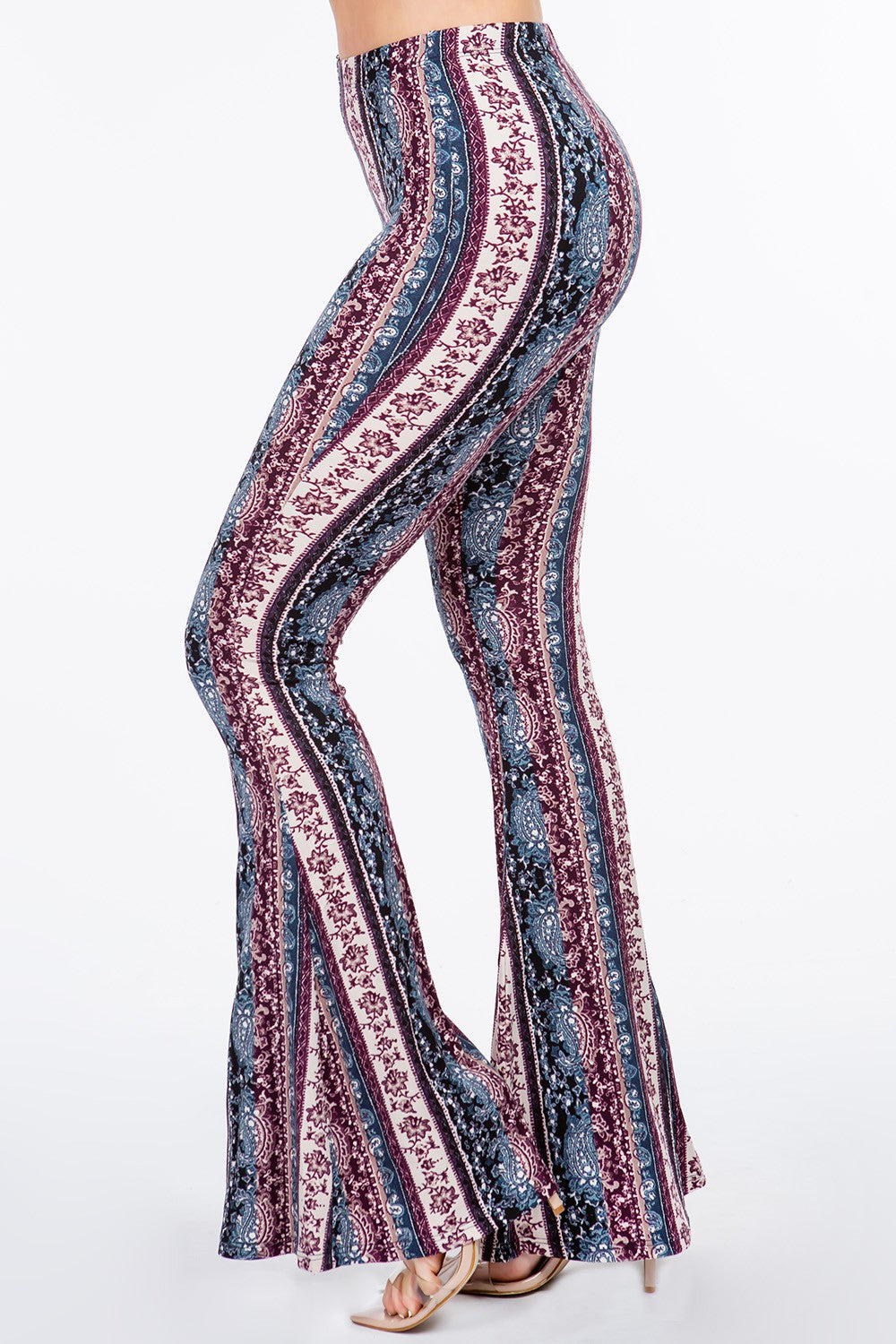 Full Bloom Dusty Burgundy Floral Flare Pants - B2021 – Merely Mystic
