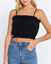 Load image into Gallery viewer, Black Front Tie Eyelet Detail Cropped Cami Top
