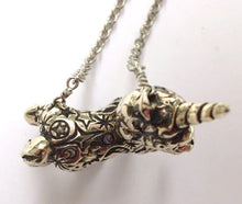 Load image into Gallery viewer, Tattooed Unicorn Silver Tone Necklace
