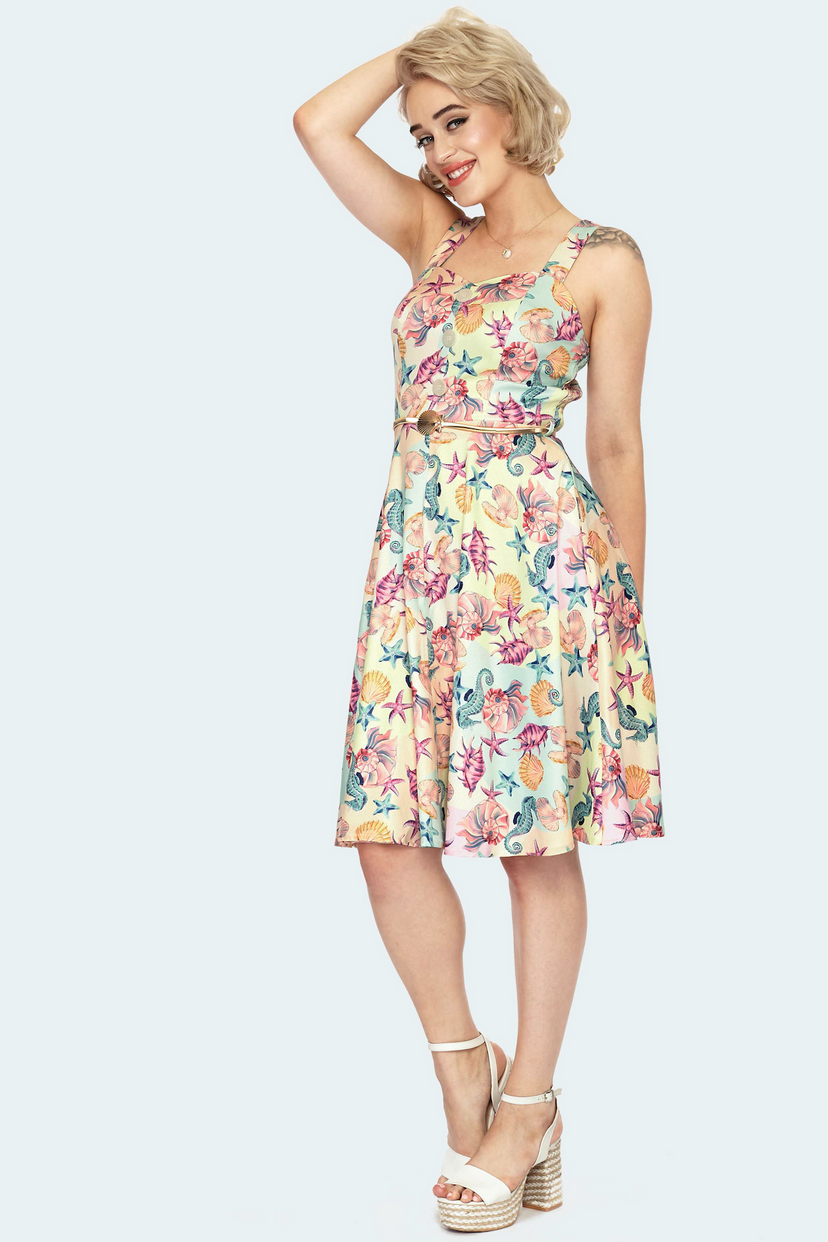 Under The Sea Flare Dress – Pink House Boutique
