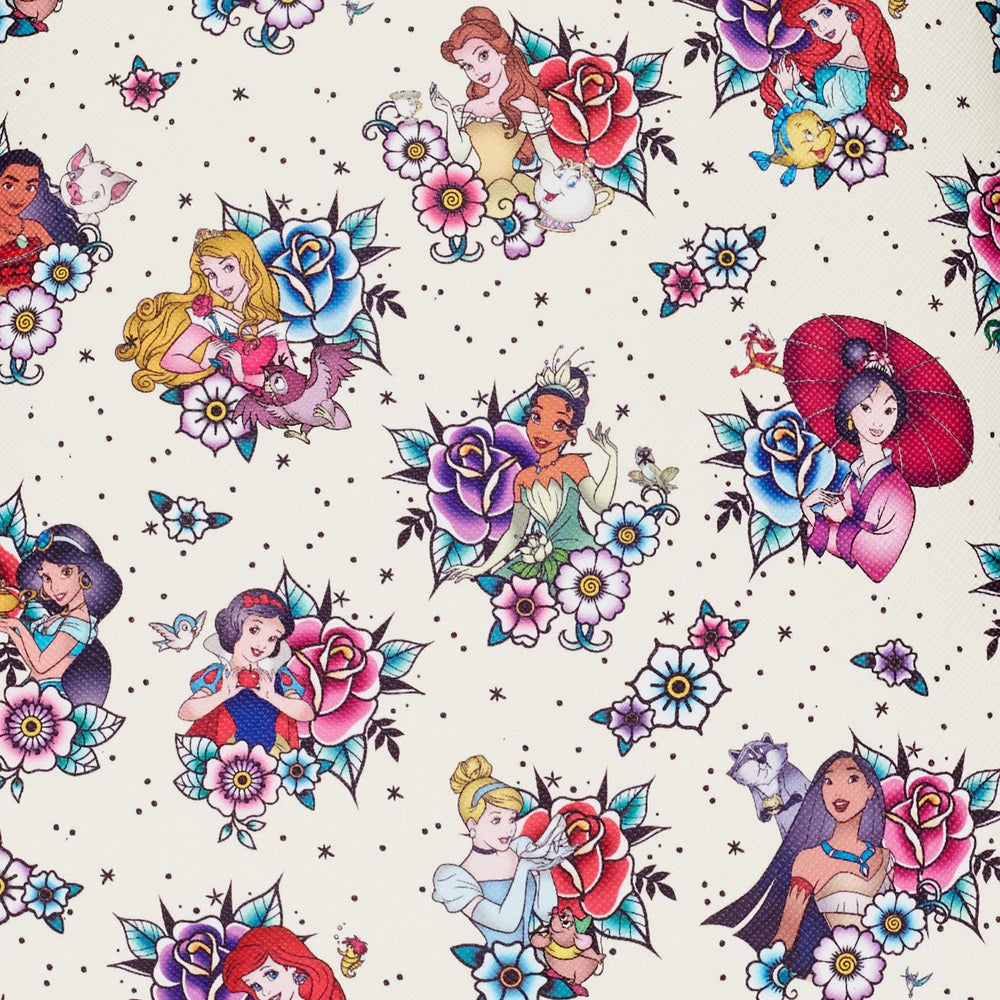 Disney Princess Floral Tattoo AOP Mini Backpack β Pink House Boutique