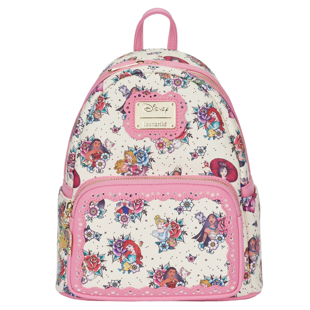 disney princess floral tattoo mini backpack Disney Princess Floral Tattoo AOP Mini Backpack