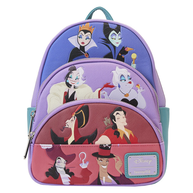 evil mini backpack Disney Villains Color Block Triple Pocket Mini Backpack – Pink House Boutique