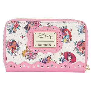 Disney Princess Floral Tattoo Zip Around Wallet