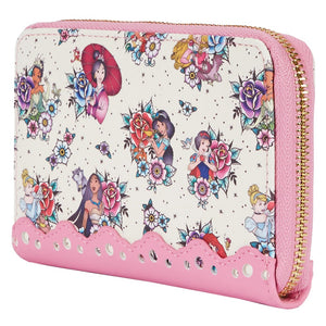 Disney Princess Floral Tattoo Zip Around Wallet