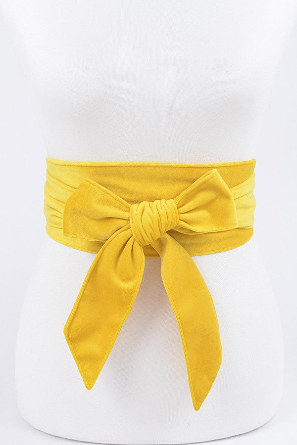 Yellow Velvet Wrap Belt