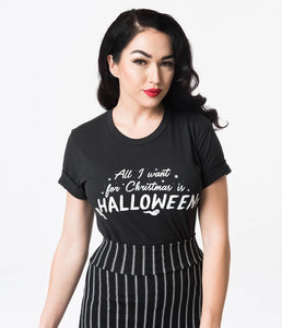 "All I Want For Christmas Is Halloween" Unisex Tee