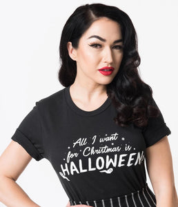 "All I Want For Christmas Is Halloween" Unisex Tee
