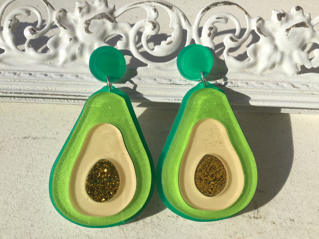 Avocado Acrylic Statement Earrings