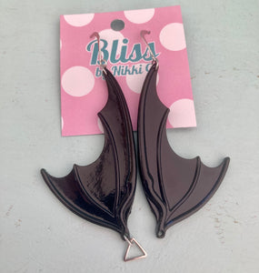 Bat Wing Statement Earrings- More Finishes Available!