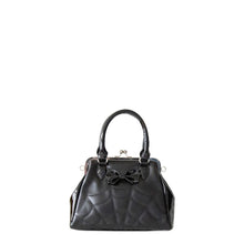 Load image into Gallery viewer, Black Web and Batty Bow Kisslock Purse
