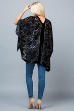 Load image into Gallery viewer, Black Velvet Floral Kimono
