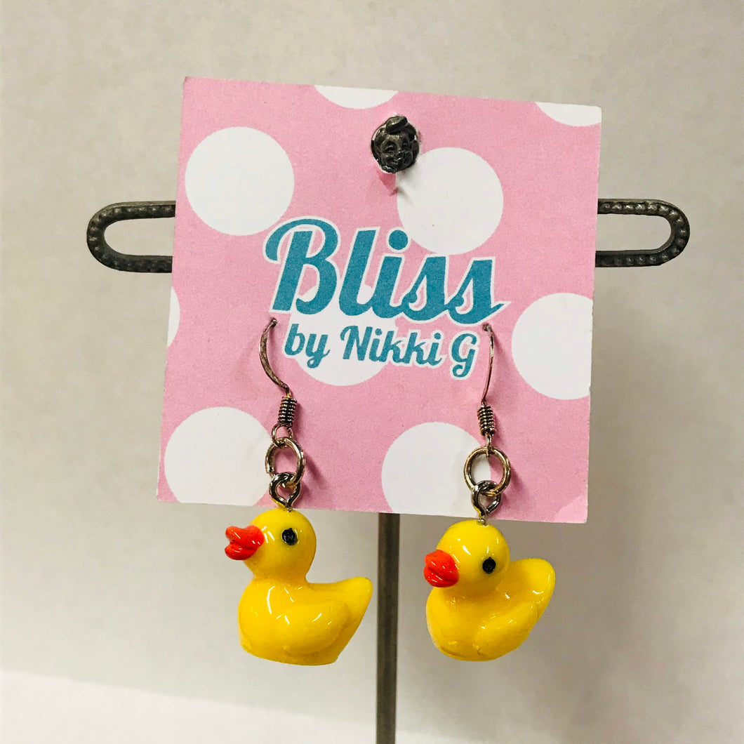 3D Rubber Duckie Statement Earrings