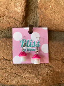 Bitsy Mushroom Earrings- More Colors Available!