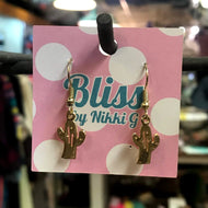 Cactus Silhouette Charm Earrings