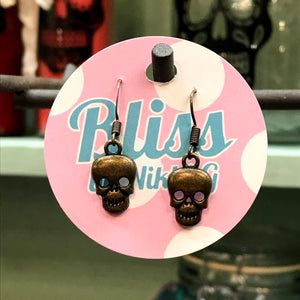 Bitsy Skull Charm Earrings