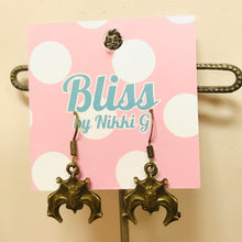 Load image into Gallery viewer, Hanging Bat Charm Earrings
